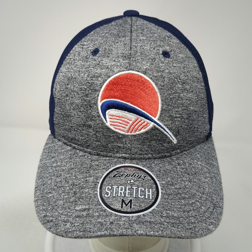 Zephyr Baseball Cap Gray Blue M DeLaval Stretch Fit Heathered Embroidered Hat - Picture 2 of 9